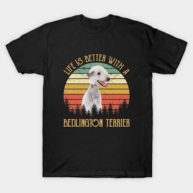 Vintage Life Is Better With A Bedlington Terrier T-Shirt by RonanMerch